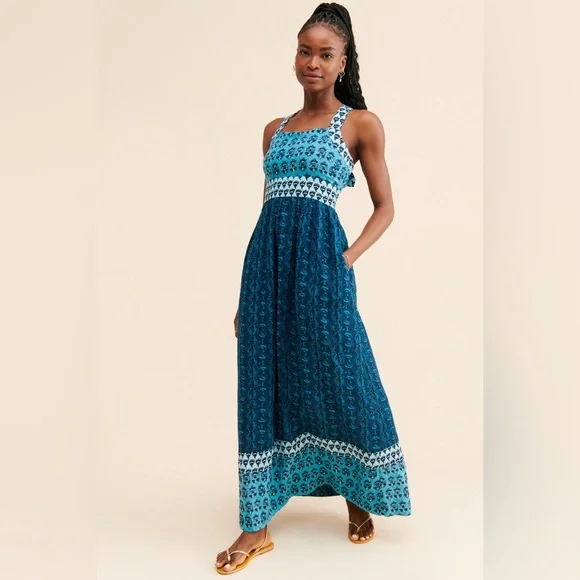 Faherty Blue and White Maxi Dress - Picture 11 of 13